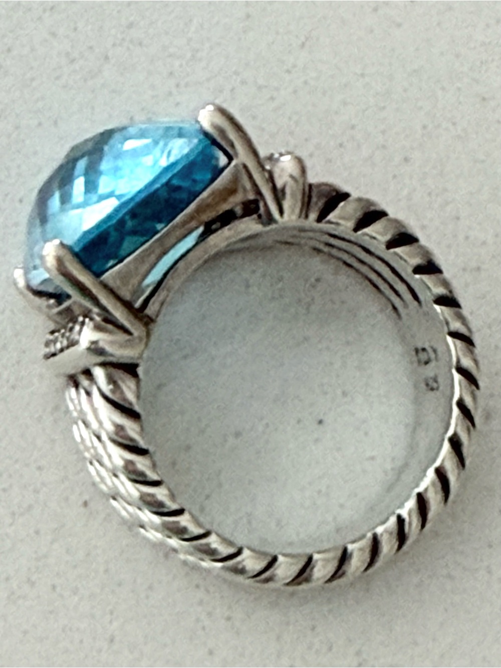 David Yurman Wheaton Blue Topaz Ring 5 1/2 - Picture 12 of 16